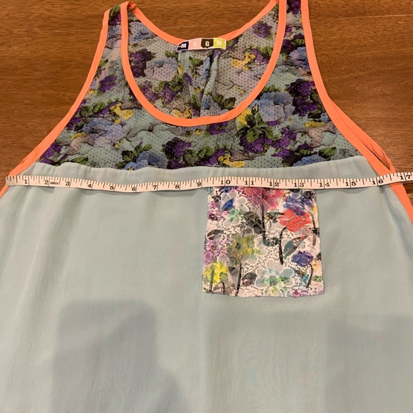 MSGM silk mini dress with drawstring and fun mix of floral and solid panels - Picture 4 of 9